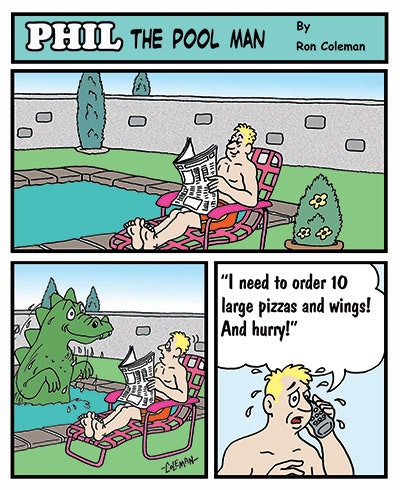 cartoon of Phil The Pool Man - winner