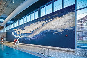 photo of a mosaic picture at the State Gymnasium of Iowa State University