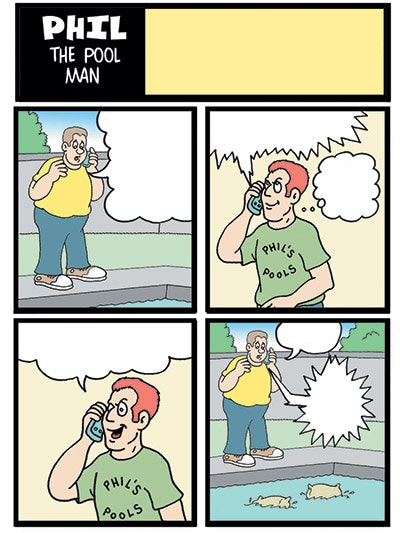 cartoon of Phil The Pool Man