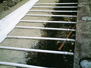photo of pump installation in a pool