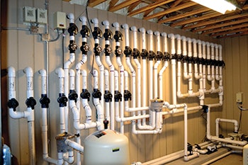 photo of pump installation in a pool