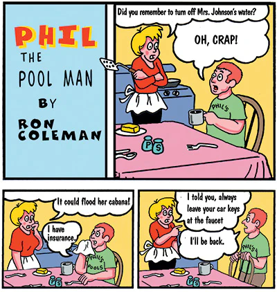 cartoon of Phil The Pool Man - winner