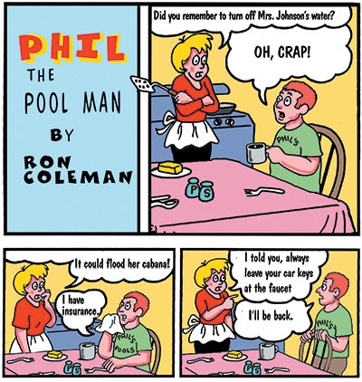 cartoon of Phil The Pool Man - winner