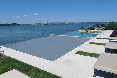 photo of an automatic pool cover