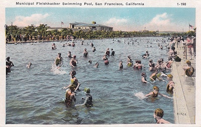 postcard of San Francisco pool