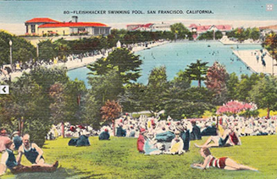 postcard of San Francisco pool