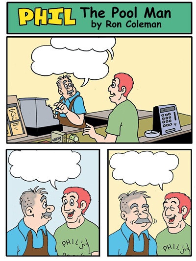 cartoon of Phil The Pool Man
