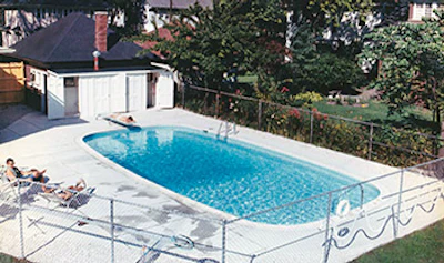 Now more than 50 years old this vintage pool remains in service — part of the American suburban landscape.