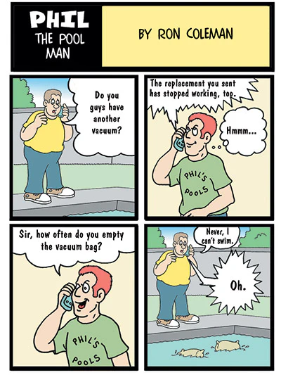 cartoon of Phil The Pool Man - winner