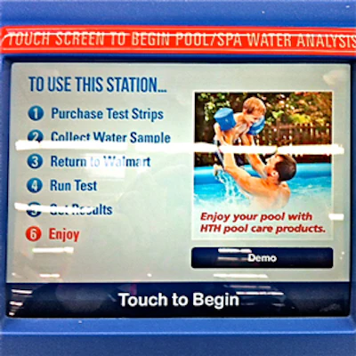 photo of the screen on water testing machine