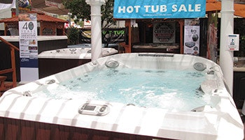 photo of a hot tub in a retail location
