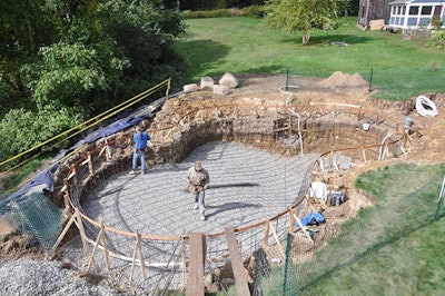 photo of pool construction