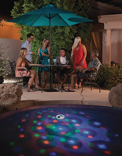 photo of pool lighting light-show
