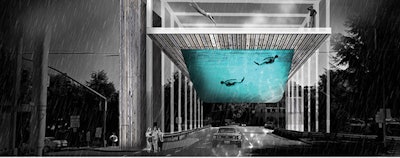 photo of swimming pool in an overpass