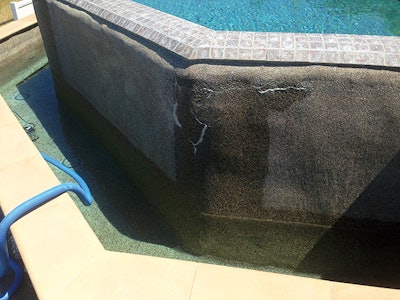 photo of a cracking pool wall