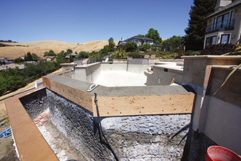 photo of a cracking pool wall