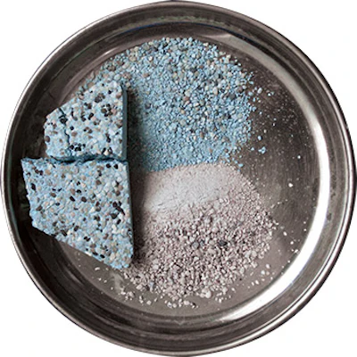 photo of pool plaster showing fading color