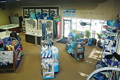 photo of a pool showroom