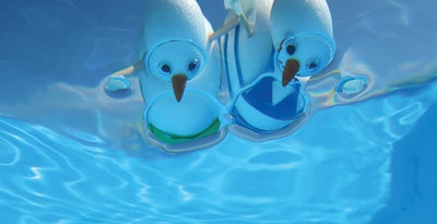 photo of snowmen pool floaters
