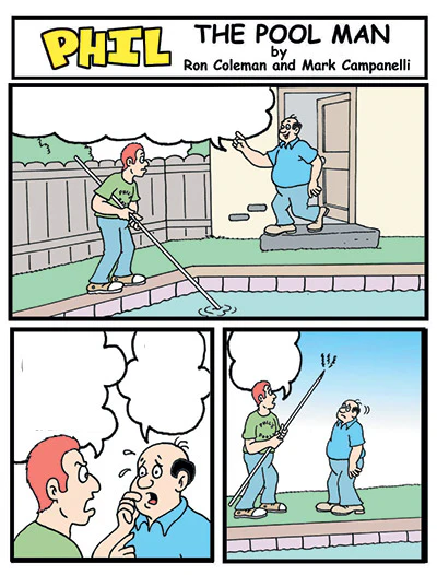 cartoon of Phil The Pool Man
