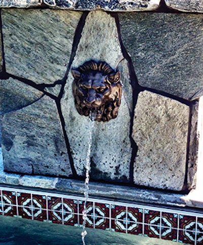 The clever use of stone adds a timeless quality to traditional architectural and ornamental forms. Click to enlarge.