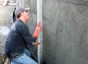 photo of glass pool tile installation