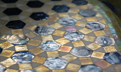 photo of glass pool tile