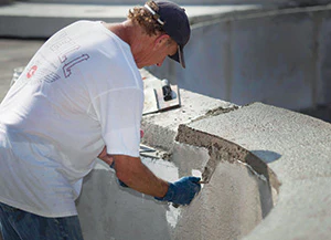 photo of glass pool tile installation