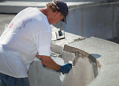 photo of glass pool tile installation