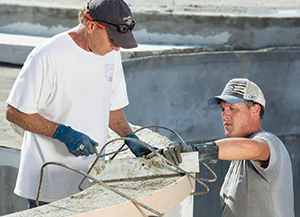 photo of glass pool tile installation