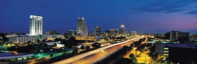 photo of the Orlando, FL skyline at night