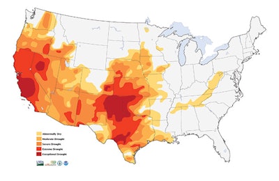 graphic showing drought in the United States