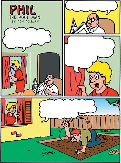 cartoon of Phil The Pool Man