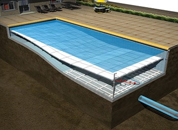 Rendering showing Floatek pool cover