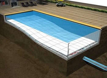 Rendering showing Floatek pool cover