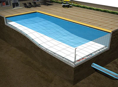 Rendering showing Floatek pool cover