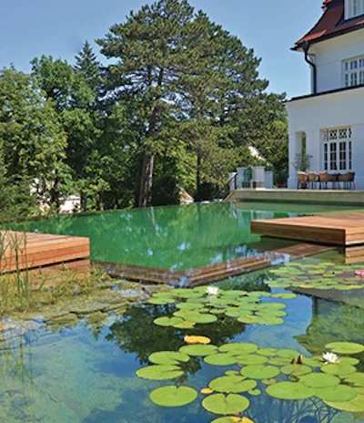 This beautiful project combines geometric architecture with the beauty of natural water and aquatic plants. According to BIOTOP there are now thousands of similar installations throughout Europe and the UK, with several set for installation in North America.