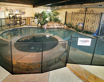 photo of a pool enclosure showroom