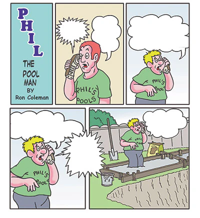 cartoon of Phil The Pool Man