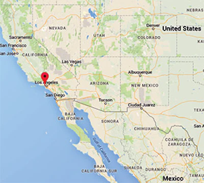 photo of a map with Santa Monica marked