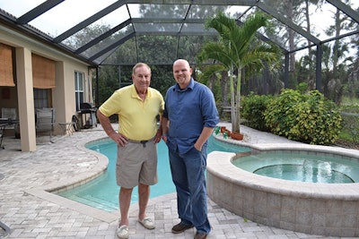 Me, on the right, with Jack Roberts, one of my mentors who gave me the opportunity to start building gunite pools.