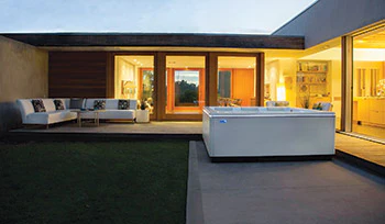 photo of a hot tub on a patio