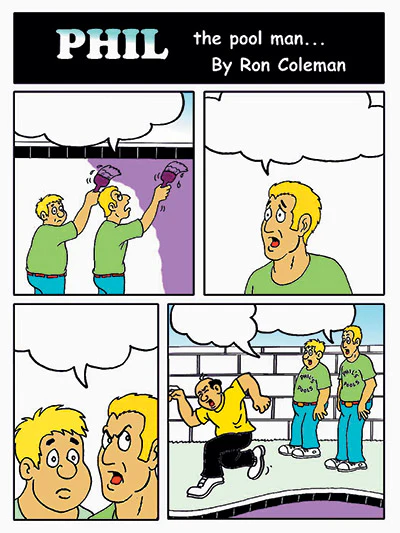 cartoon of Phil The Pool Man