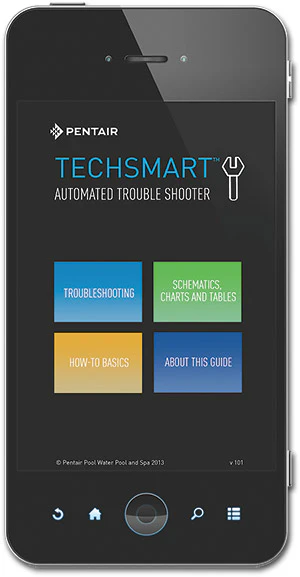 photo of a cell phone with the TechSmart app