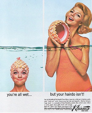 photo of a vintage swim cap advertisement