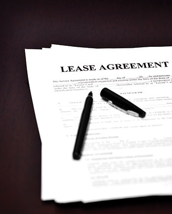 photo of a lease agreement