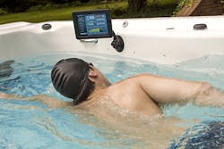 One way Master Spas is catering to athletic types is through the SwimNumber App (or SNAPP). The app was created to be compatible with the Michael Phelps Signature Swim Spa and offers various workouts and training tools. (Courtesy of Master Spas)