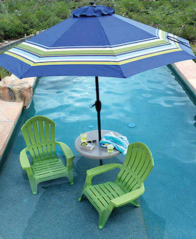 The in-pool umbrella by Inter-Fab fits into an existing 1.5-inch anchor. - Click to enlarge