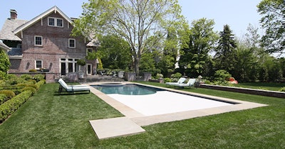 This project, by Covertech LLC in Southampton, N.Y., illustrates an automatic pool cover in action.