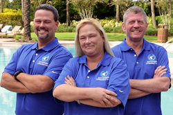 From left to right, the winners of the 2014 contest: Perfect Pool Guy Mark Mulder, Perfect Pool Gal Tricia Manley and Perfect Spa Guy David Wright.